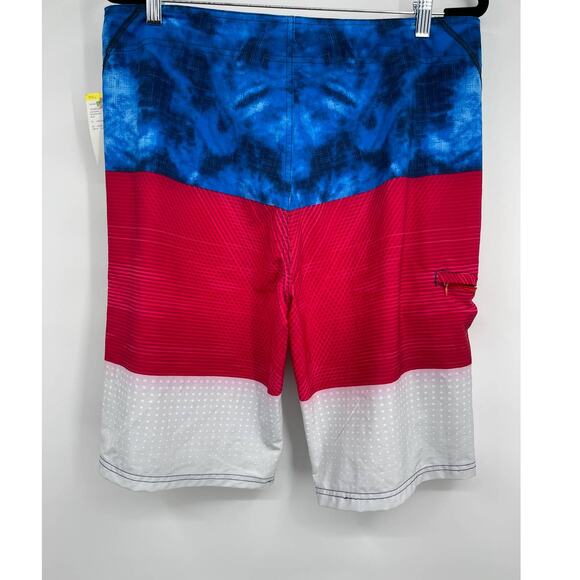 Joe Boxer Young Mens Blue Red White Board Shorts Swim Trunks NEW Size 36 - Picture 10 of 10